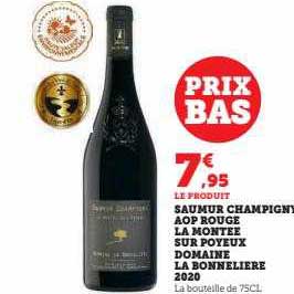 saumur champigny aop rouge la montée sur poyeux domaine la bonnelière 2020