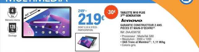 tablette m10 plus 3ème génération lenovo