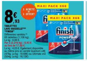 tablettes lave-vaisselle "finish"