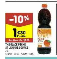 thé glacé pêche at l'eau de source