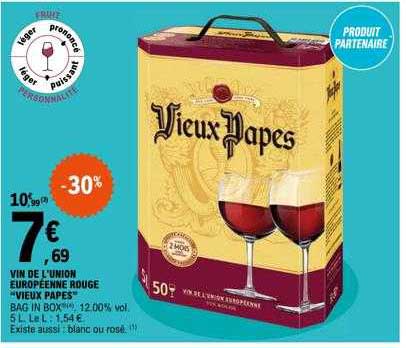 vin de l'union européenne rouge "vieux papes"