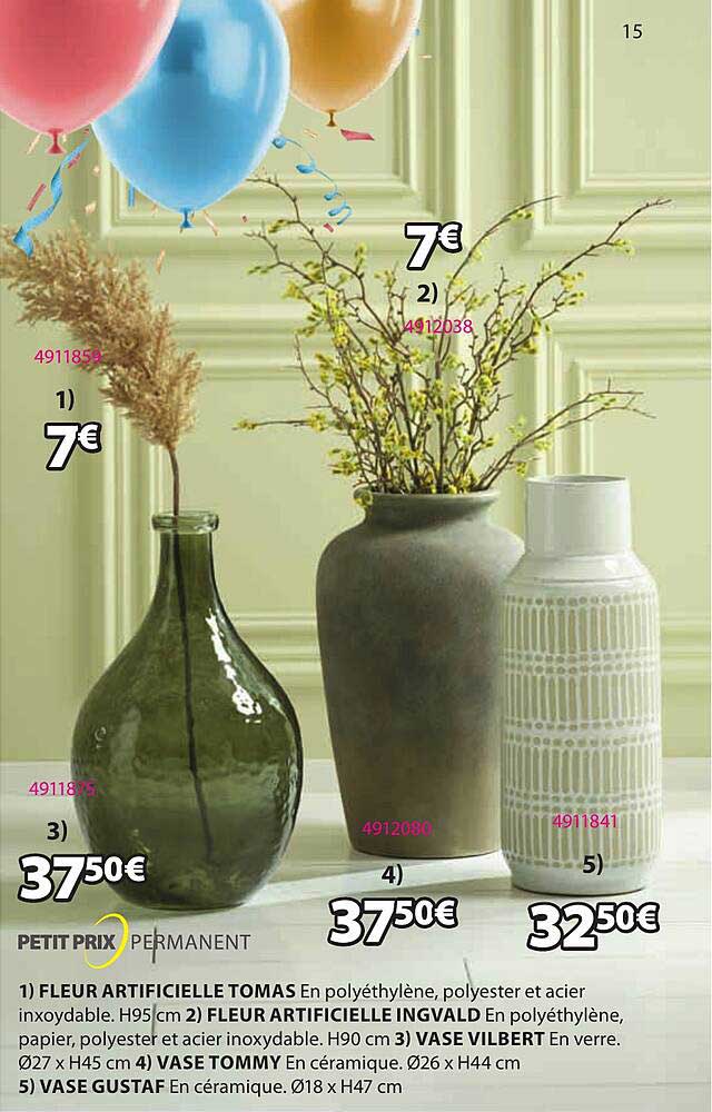 fleur artificielle tomas, fleur artificielle ingvald, vase vilbert, vase tommy, vase gustaf