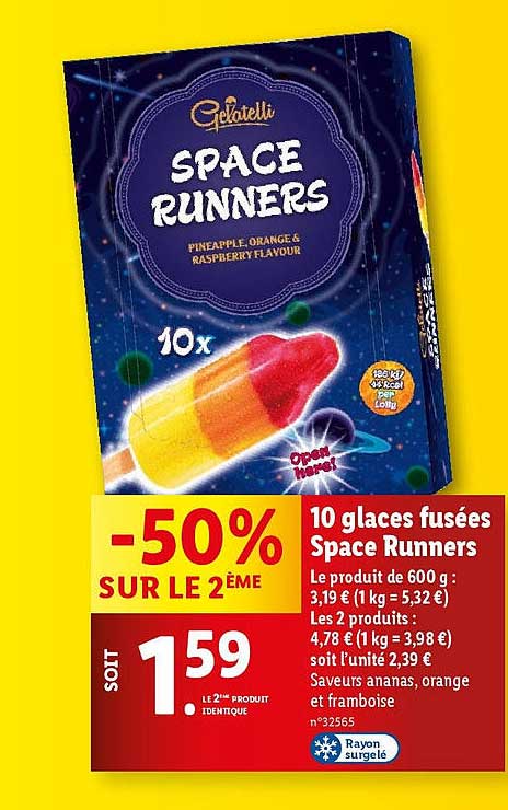 10 glaces fusées space runners gelatelli