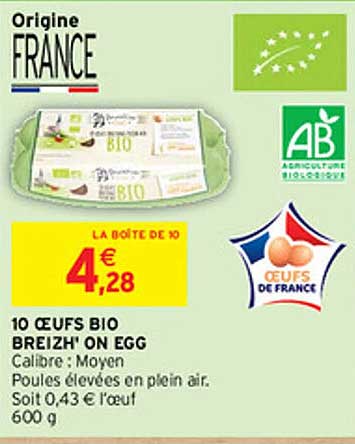 10 oeufs bio breizh' on egg