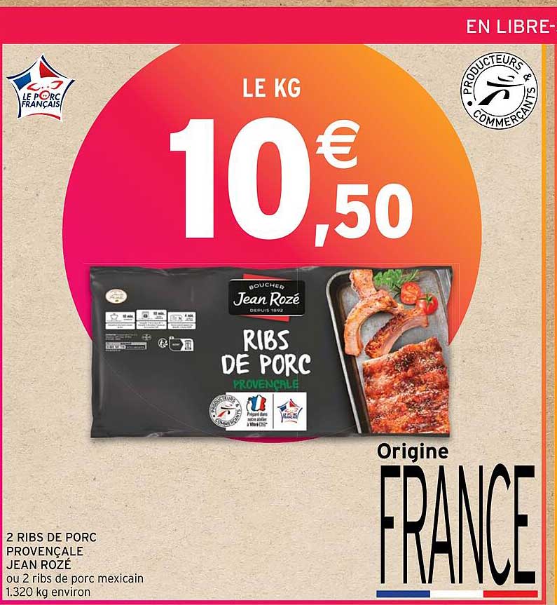 2 ribs de porc provençale jean rozé