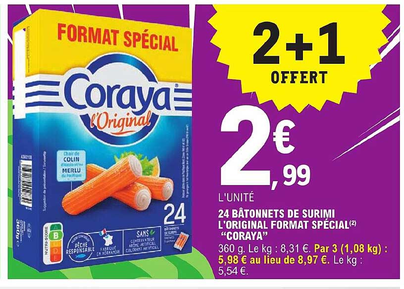 24 bâtonnets de surimi l'original format spécial "coraya"