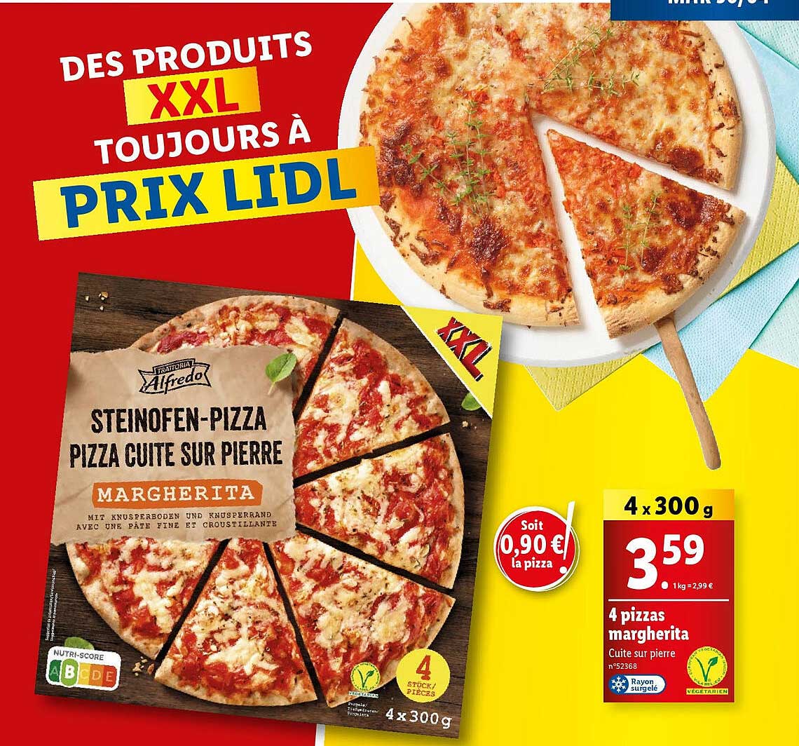 4 Pizzas Margherita Alfredo