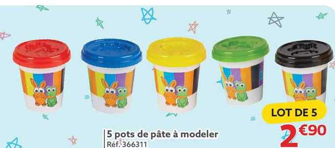 5 pots de pâte à modeler