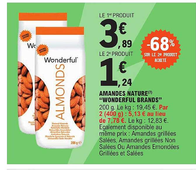 amandes nature "wonderful brands"