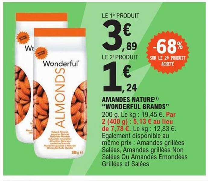 amandes nature "wonderful brands"