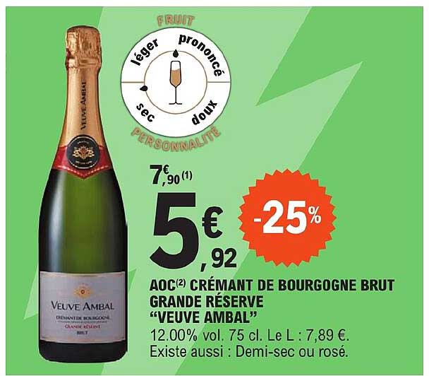 aoc crémant de bourgogne brut grande réserve "veuve ambal"