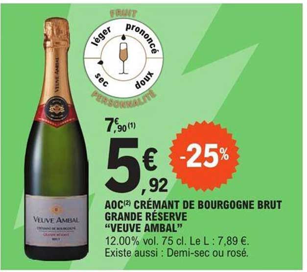 aoc crémant de bourgogne brut grande réserve "veuve ambal"