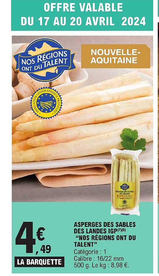 asperges des sables des landes igp "nos régions ont du talent"
