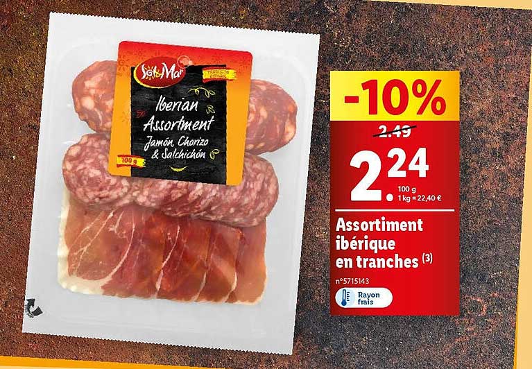 assortiment ibérique en tranches sol & mar