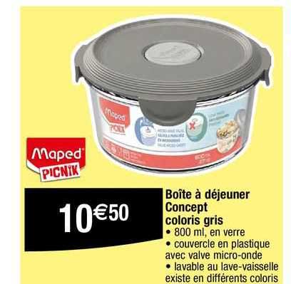 boîte à déjeuner concept coloris gris maped picnik