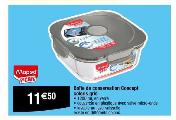 boîte de conservation concept coloris gris maped picnik