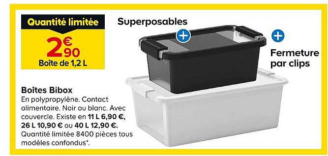 boîtes de 1,2 l bibox