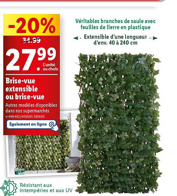 brise-vue extensible ou brise-vue