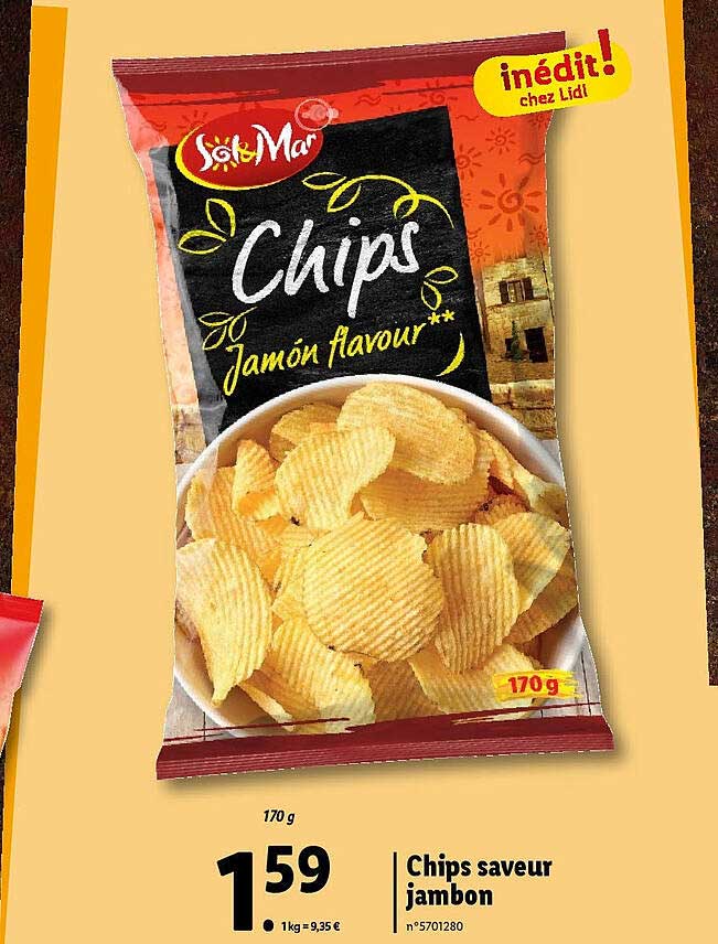 chips saveur jambon sol & mar