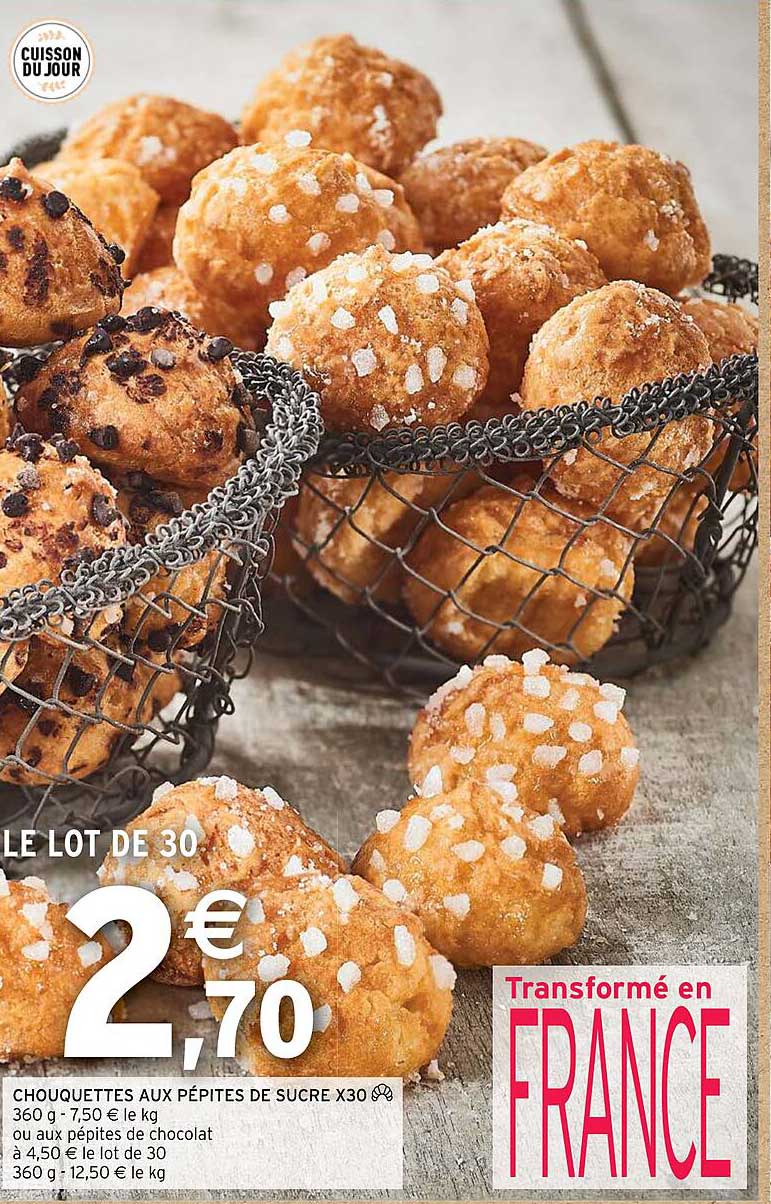 chouquettes aux pépites de sucre x30