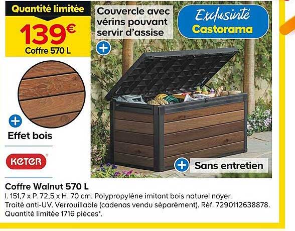 coffre walnut 570 l keter