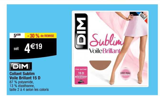 collant sublim voile brillant 15 d dim