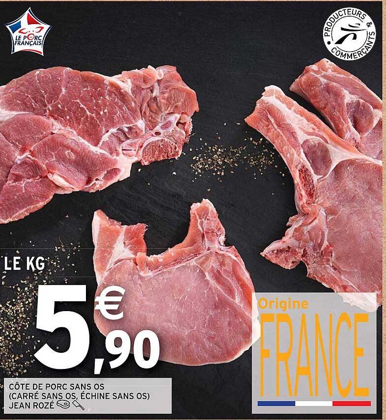 côte de porc sans os (carré sans os, échine sans os) jean rozé
