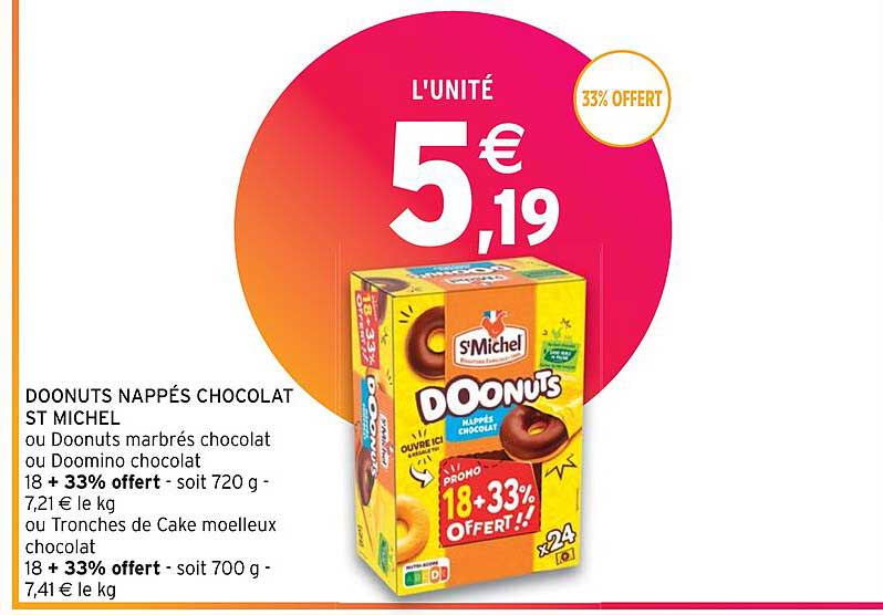 Doonuts Nappés Chocolat St Michel