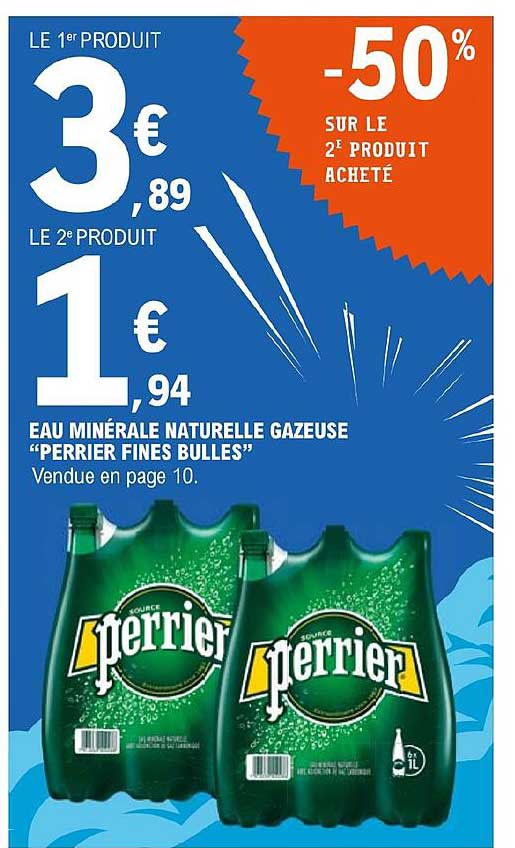 Eau Minérale Naturelle Gazeuse "perrier Fines Bulles"