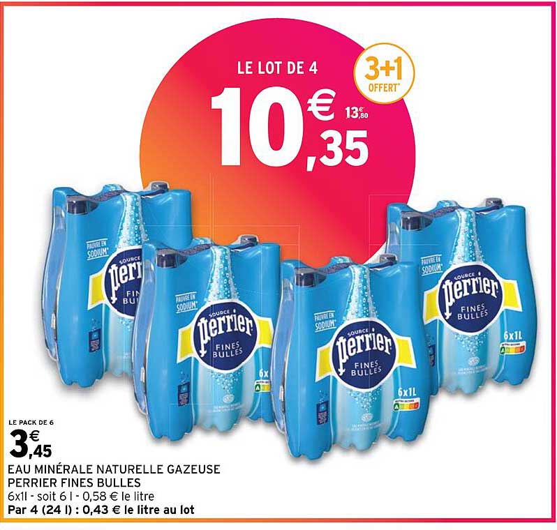 Eau Minérale Naturelle Gazeuse Perrier Fines Bulles