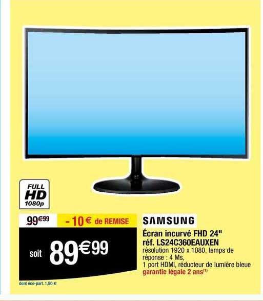 écran incurvé fhd 24" samsung