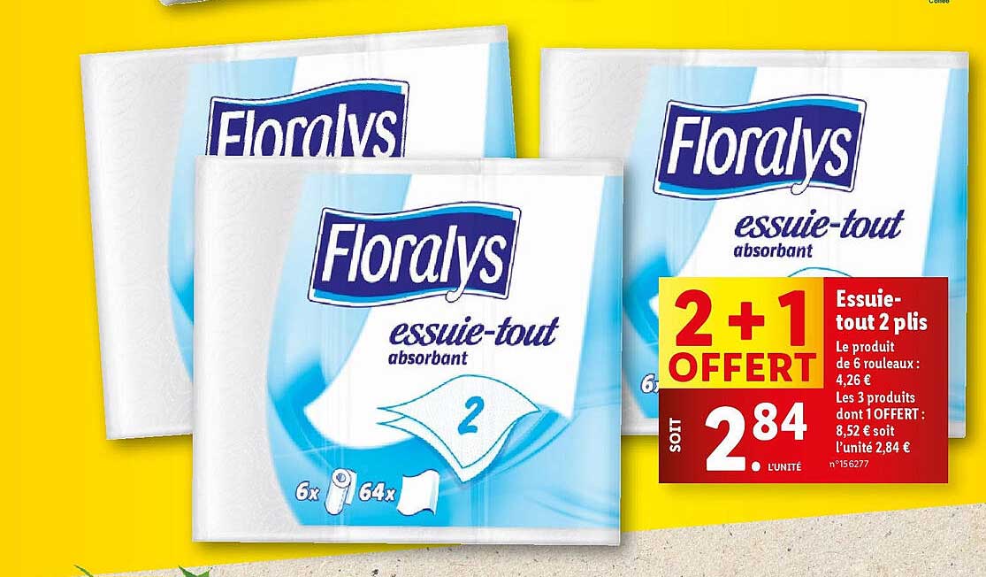 essuie-tout 2 plis floralys