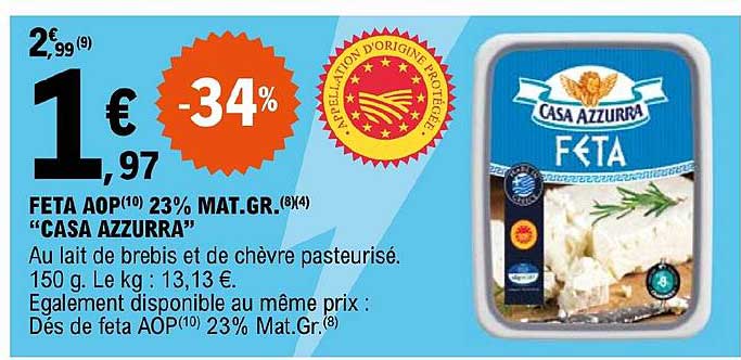 feta aop 23% mat.gr. "casa azzurra"