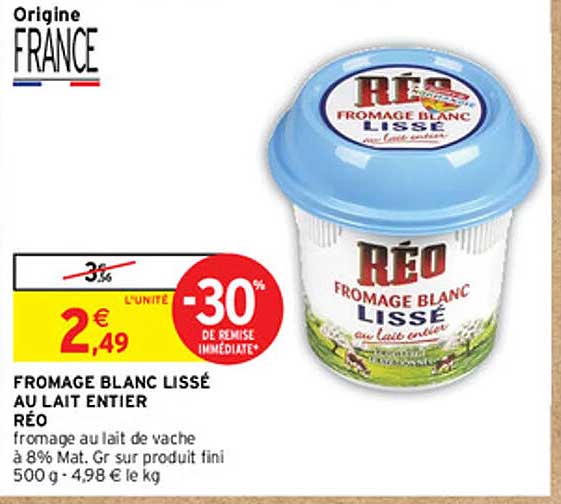 Fromage Blanc Lissé Au Lait Entier Réo