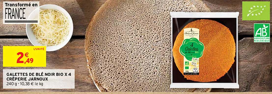 galettes de blé noir bio x4 crêperie jarnoux