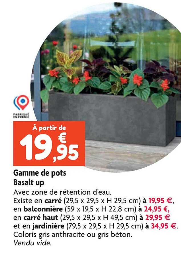 gamme de pots basalt up