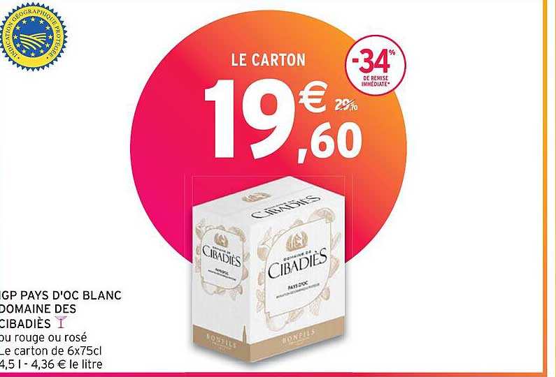 Igp Pays D'oc Blanc Domaine Des Cibadiès