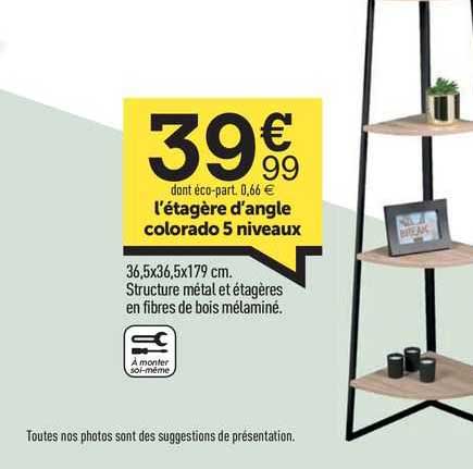 l'étagère d'angle colorado 5 niveaux