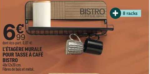 l'étagère murale pour tasse à café bistro