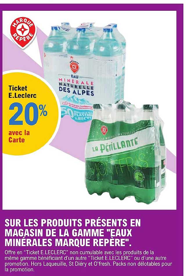 la gamme "eaux minérales marque repère"