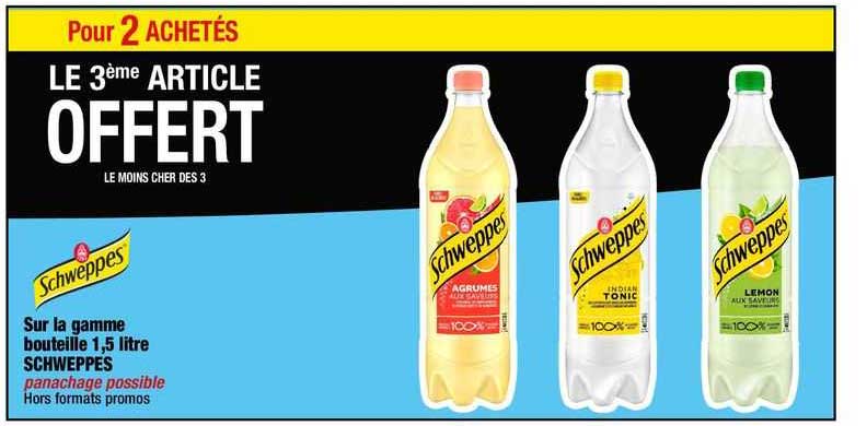 la gamme bouteille 1,5 litre schweppes