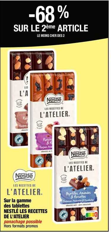 la gamme des tablettes nestlé les recettes de l'atelier