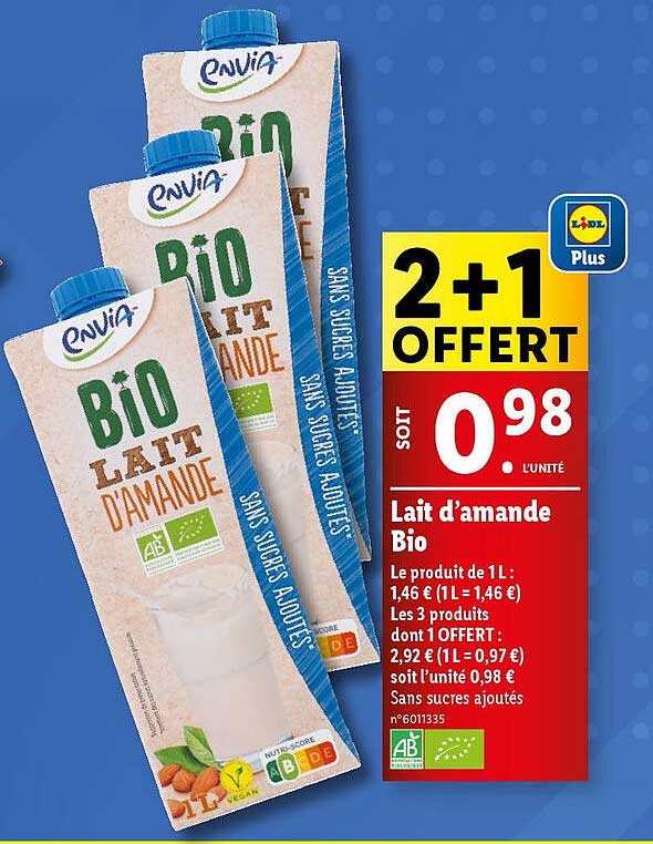 lait d'amande bio envia