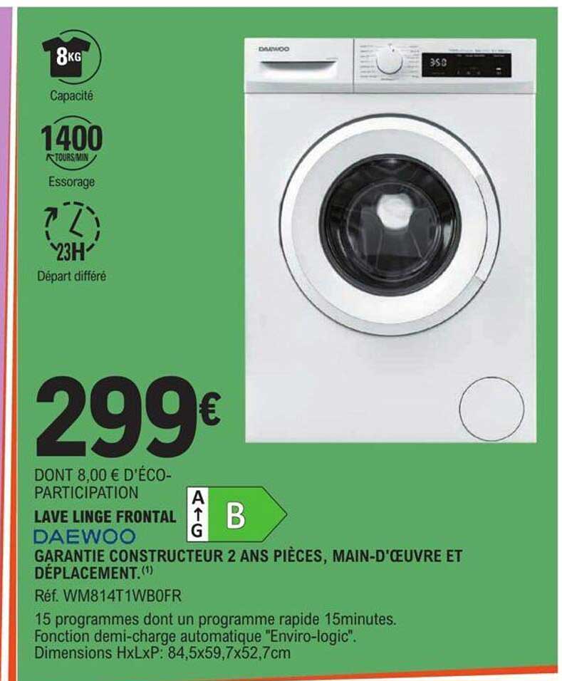 lave linge frontal daewoo