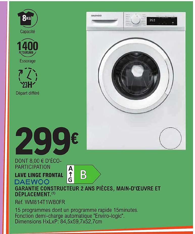 lave linge  frontal daewoo