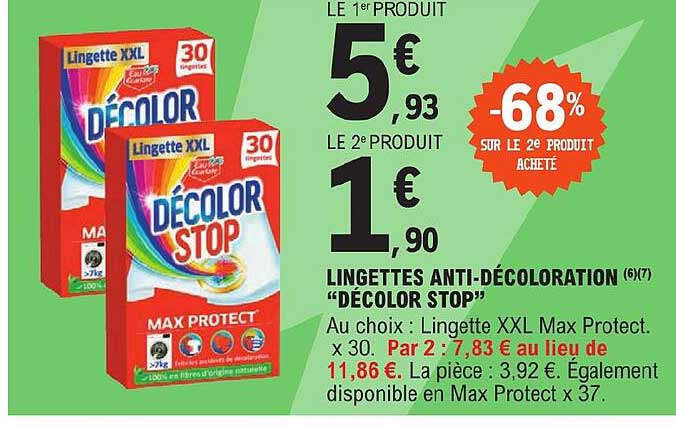 lingettes anti-décoloration "décolor stop"