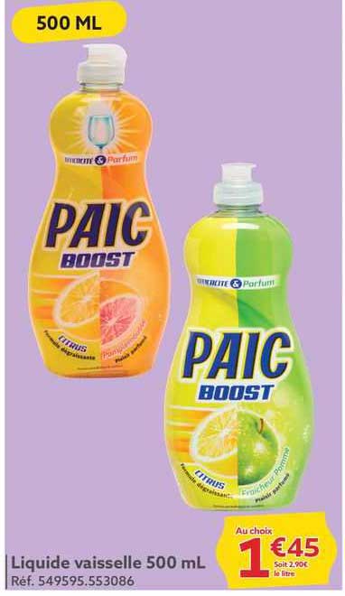Liquide Vaisselle 500 Ml Paic Boost