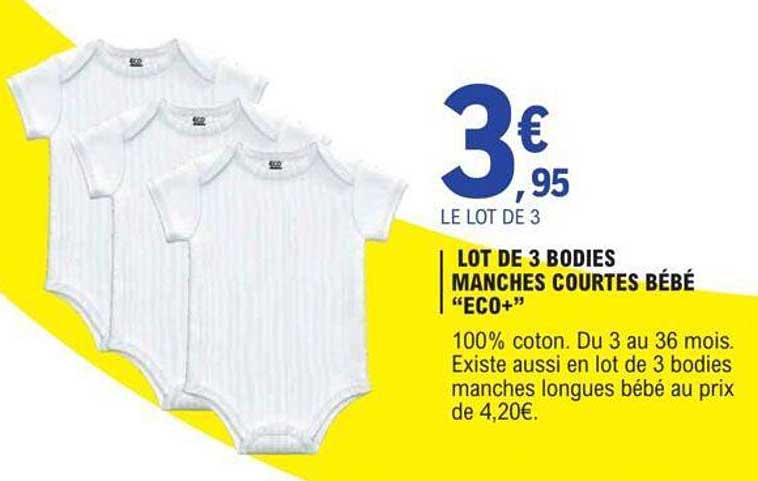 lot de 3 bodies manches courtes bébé "éco+"