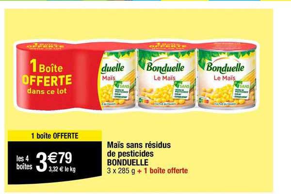 maïs sans résidus de pesticides bonduelle