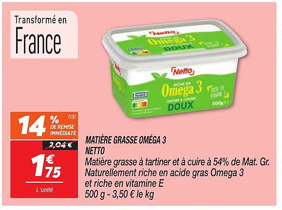 matière grasse oméga 3 netto